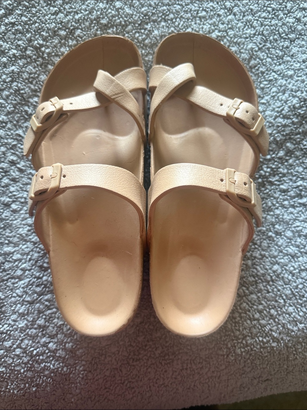 Neutral Beige Double-Strap Women’s Sandals